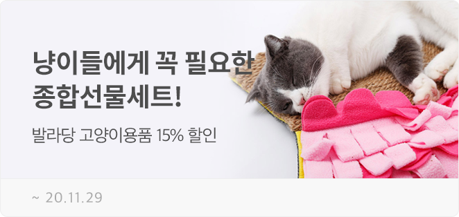 발라당 고양이 용품 15% 할인